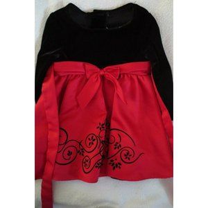 Rare Edition Baby Girl 24 Months Christmas Holiday Dress Velvet Red Skirt